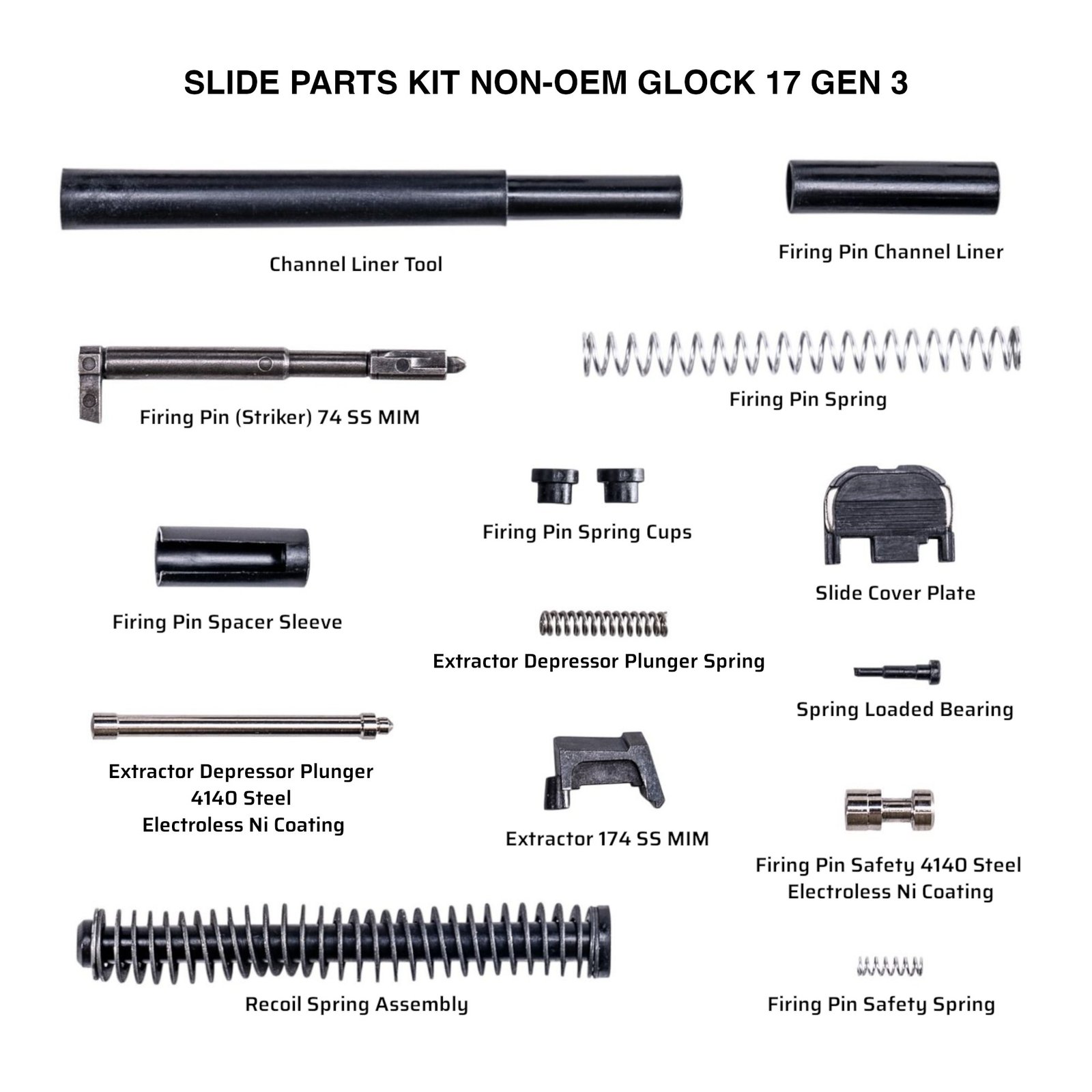 SLIDE PARTS KIT NON-OEM GLOCK 17 GEN 3