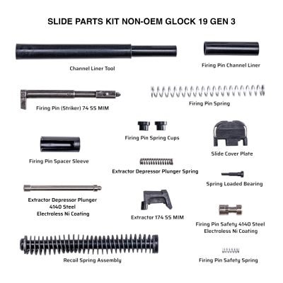 thumbnail image 2 of GLOCK 19 Upgrade Slide Parts Kit & 9mm Barrel – Fits G19 Gen 1-3 – Made In USA 2 of 6