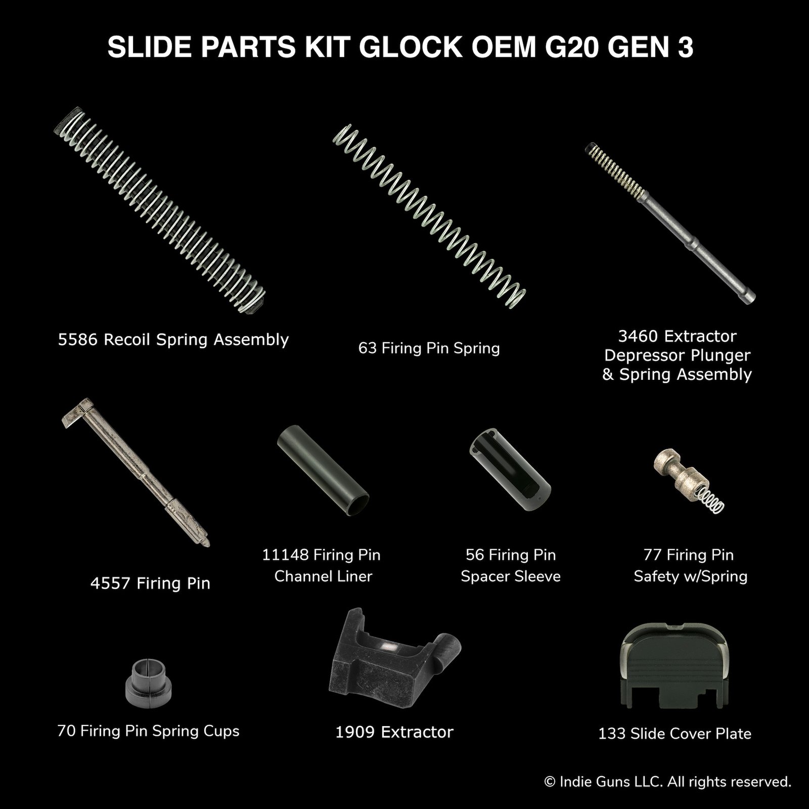 Glock OEM Slide Parts Kit 10mm Full-size G20SF Gen3