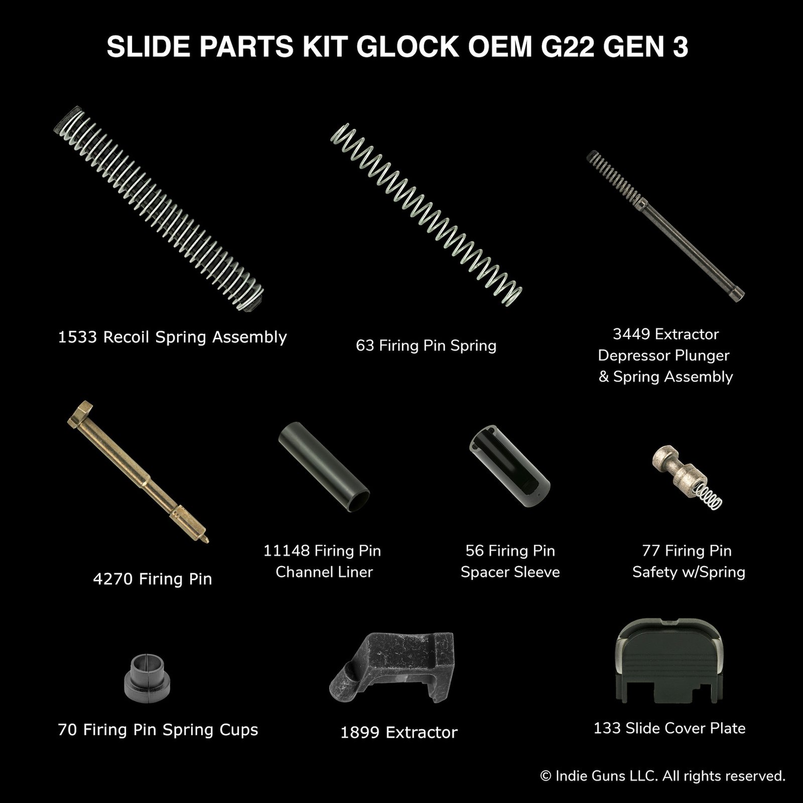 Glock OEM Slide Parts Kit G22 Gen3